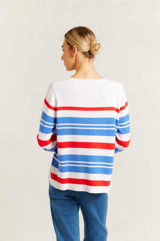 Fiorella Cotton Knit Sweater in Sailor