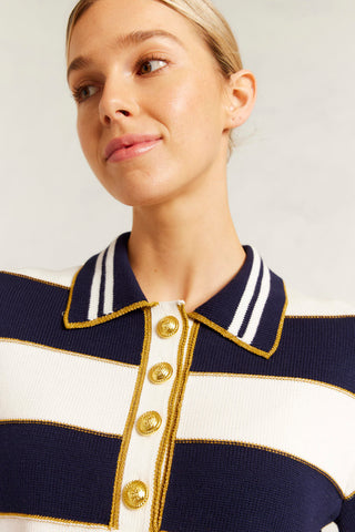 Amalfi Polo Top in Navy