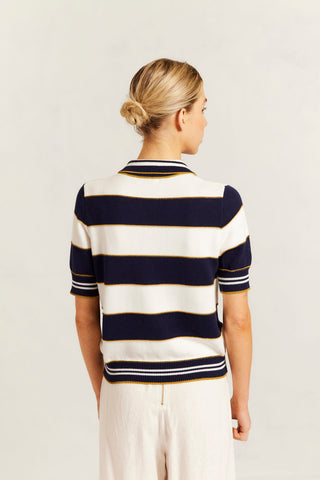 Amalfi Polo Top in Navy