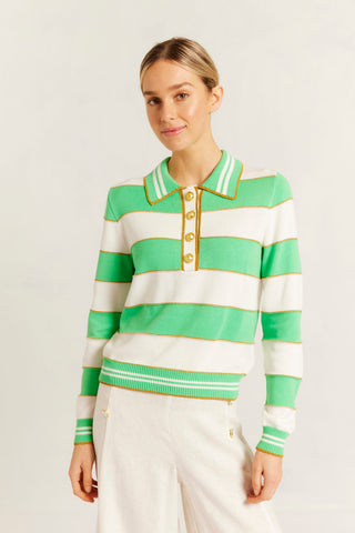 Amalfi Polo Sweater in Meadow