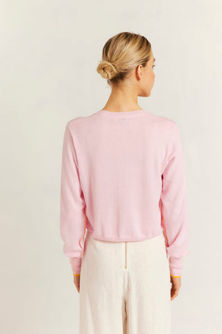 Drew Cotton Knit Cardi in Floss