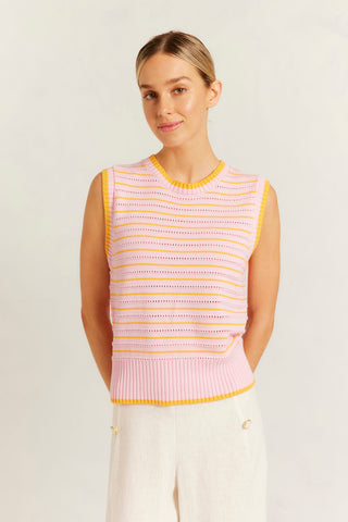 Alyssa Cotton Knit Vest in Floss