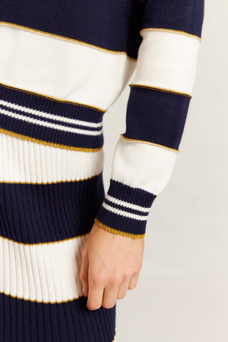 Amalfi Polo Sweater in Navy