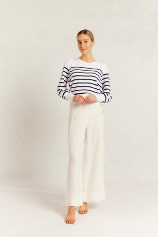 Atlas Linen Pant in Ivory