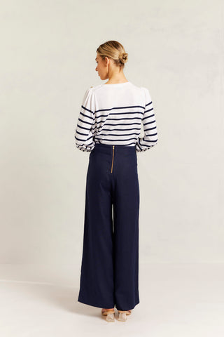 Atlas Linen Pant in Navy