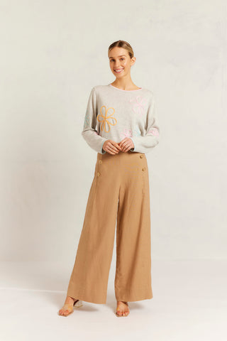 Atlas Linen Pant in Latte