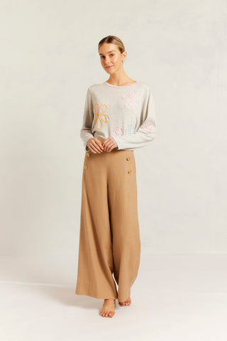 Atlas Linen Pant in Latte