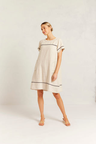 Laine Linen Dress in String