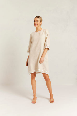 Claire Linen Dress in String