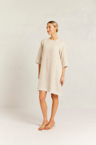 Claire Linen Dress in String