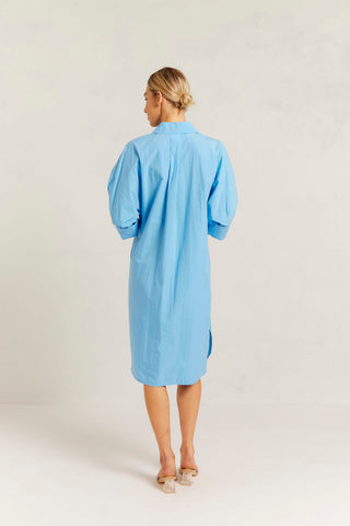 Briar Pima Cotton Dress in Cornflower