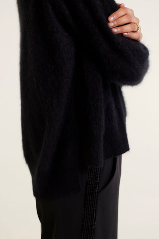 Rose Cashmere Polo In  Black