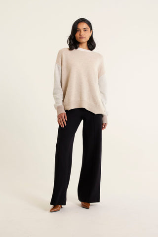 Hudson Cashmere Sweater In Biscuit
