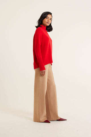Fifi Cashmere Polo Sweater In Crimson