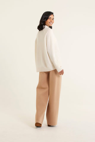 Fifi Cashmere Polo Sweater In Cloud Dancer