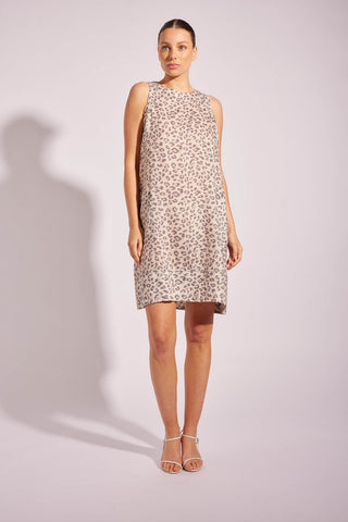 Lenna Linen Dress in Animal