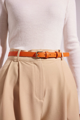 Bertie Belt in Orange Leather