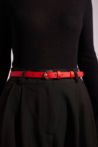 Bertie Belt in Red Leather