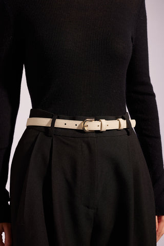 Bertie Belt in Cream Leather