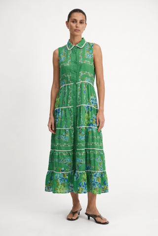 Angelica Ramie Dress in Santa Barbara Print