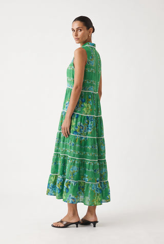 Angelica Ramie Dress in Santa Barbara Print