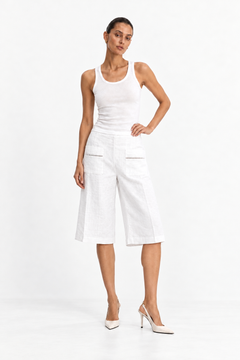 Bermuda Linen Short In White