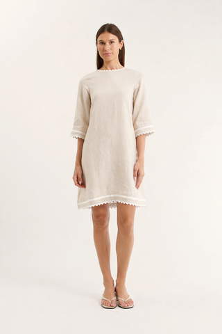 Claire Linen Dress in String