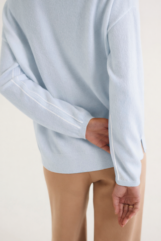 Roosevelt Merino Cashmere Sweater In Pewter