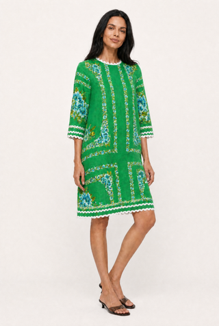 Claire Linen Dress In Santa Barbara Print
