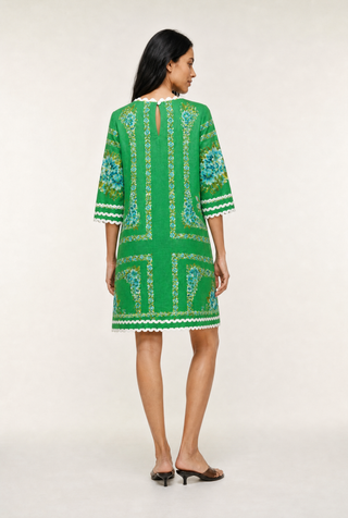 Claire Linen Dress In Santa Barbara Print