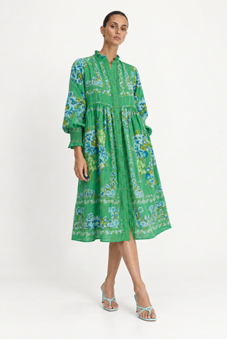 Clara Ramie Dress in Santa Barbara Print