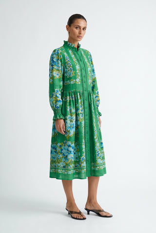 Clara Ramie Dress in Santa Barbara Print