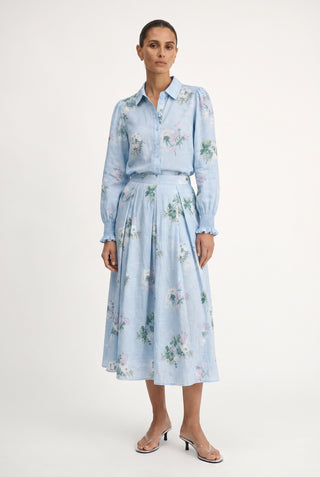Cote D'Azur Ramie Skirt In Wild Lace