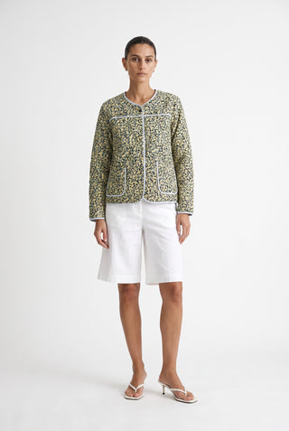 Daisy Cotton Jacket In Blue Floral