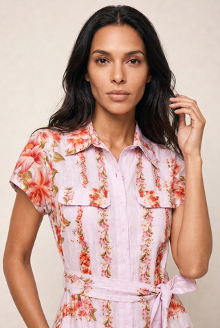 Estella Linen Dress In Portofino