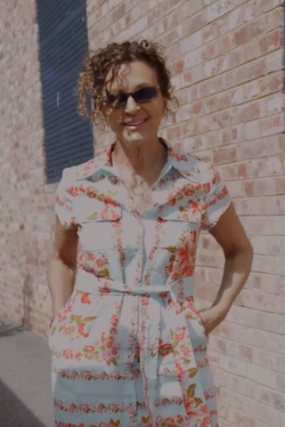 Estella Linen Dress In Portofino
