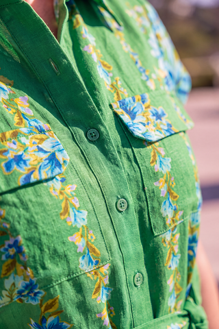 Estella Linen Dress In Santa Barbara Print