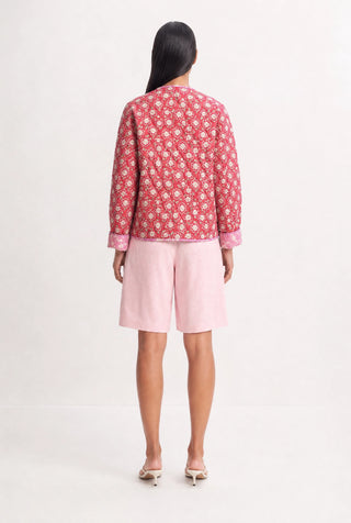 Daisy Cotton Jacket In Red Poppy