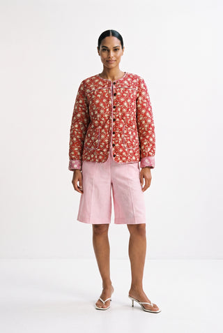 Daisy Cotton Jacket In Red Poppy