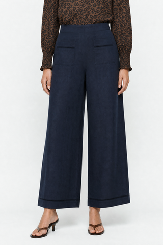 Florence Linen Pant In Navy