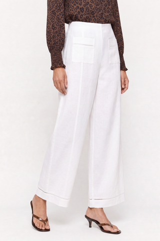 Florence Linen Pant In White