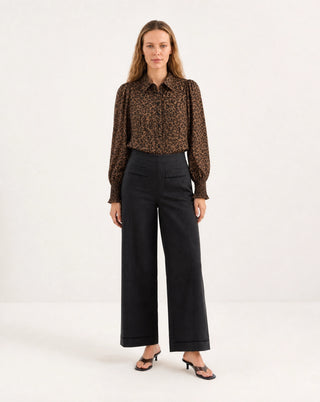 Florence Linen Pant In Black