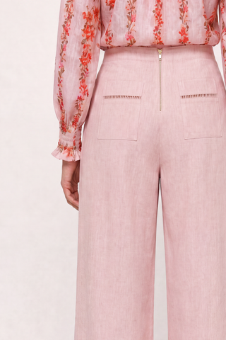 Florence Linen Pant In Blush