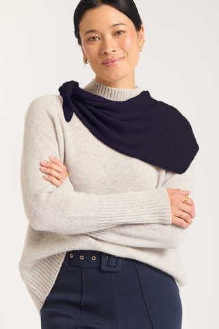 Foulard Cashmere Scarf In Midnight Navy
