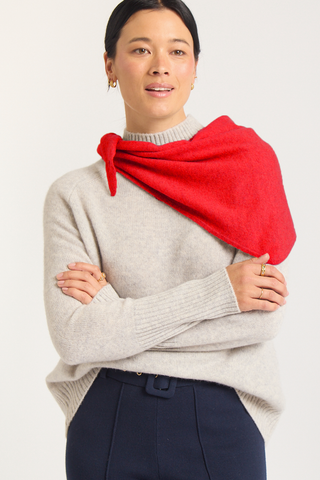 Foulard Cashmere Scarf In Crimson