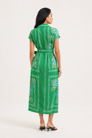 Estella Linen Dress In Santa Barbara Print