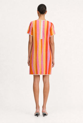 Hallie Linen Dress In Capri Print