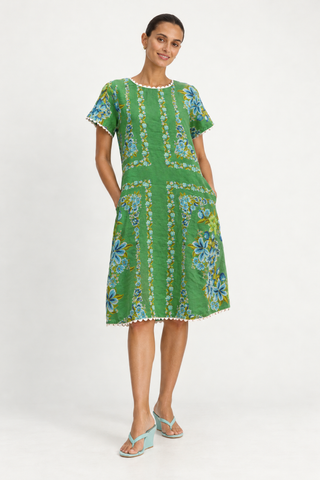 Hallie Linen Dress In Santa Barbara