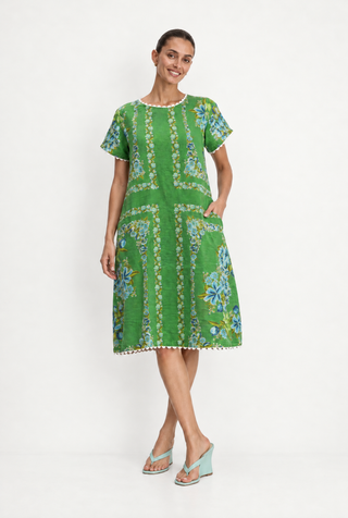 Hallie Linen Dress In Santa Barbara