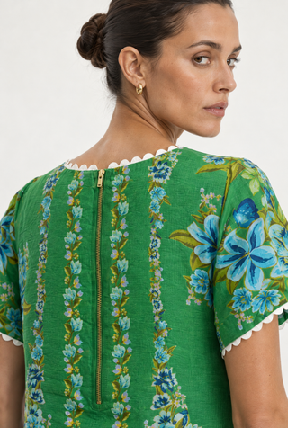 Hallie Linen Dress In Santa Barbara
